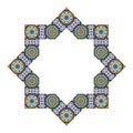 Decorative octagonal star with an ornament in Arabic style Royalty Free Stock Photo