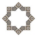 Decorative octagonal star with an ornament in Arabic style Royalty Free Stock Photo