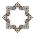 Decorative octagonal star with an ornament in Arabic style Royalty Free Stock Photo