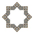 Decorative octagonal star with an ornament in Arabic style Royalty Free Stock Photo