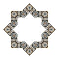 Decorative octagonal star with an ornament in Arabic style Royalty Free Stock Photo