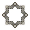 Decorative octagonal star with an ornament in Arabic style Royalty Free Stock Photo