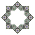 Decorative octagonal star with an ornament Zellij Royalty Free Stock Photo