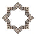 Decorative octagonal star with an ornament in Arabic style Royalty Free Stock Photo