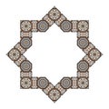 Decorative octagonal star with an ornament in Arabic style Royalty Free Stock Photo