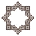 Decorative octagonal star with an ornament Zellij Royalty Free Stock Photo