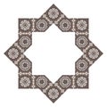 Decorative octagonal star with an ornament Zellij Royalty Free Stock Photo