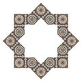 Decorative octagonal star with an ornament Zellij Royalty Free Stock Photo