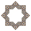 Decorative octagonal star with an ornament Zellij Royalty Free Stock Photo