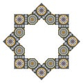 Decorative octagonal star with an ornament Zellij Royalty Free Stock Photo