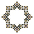 Decorative octagonal star with an ornament Zellij Royalty Free Stock Photo