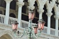 Decorative old street lamp in Venice. Royalty Free Stock Photo