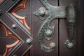 Decorative old wooden church door Royalty Free Stock Photo