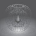 Decorative openwork spherical lamp. Abstract image