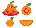 Decorative oranges symbolizing auspicious spring couplets