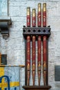 Decorative organ pipes in St Swithuns Church , East Grinstead, West Sussex on March