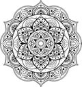 Decorative ornament in ethnic oriental style. Circular pattern in form of mandala for Henna, Mehndi, tattoo, decoration