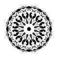 Decorative ornament in ethnic oriental style. Coloring book page. ornamental round lace ornament.Dot Mandala - Form of Mandala. Royalty Free Stock Photo