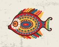 Decorative ornamental fish Tribal ethnic