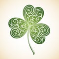 Decorative ornamental leaf clover symbol