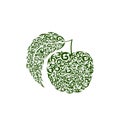 Decorative ornate Apple, stylized abstract lace pattern. Vector illustration.
