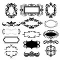 Decorative Ornate Elements and Badges. Big set Template of Decorative vintage frames, borders rectangular shape. Vintage elegant Royalty Free Stock Photo