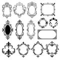 Decorative Ornate Elements and Badges. Big set Template of Decorative vintage frames, borders rectangular shape. Vintage elegant Royalty Free Stock Photo