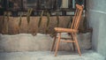 Decorative Outdoor Vintage Wooden Chair Royalty Free Stock Photo