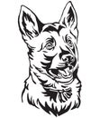 Decorative portrait of puppy German Shepherd Dog vector illustration Royalty Free Stock Photo