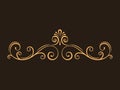 Decorative page dividers, Swirls, Curls. Calligraphic filigree page border. Vintage style. Vector. Royalty Free Stock Photo