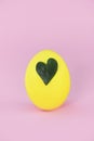 Decorative painted yellow Easter egg Royalty Free Stock Photo