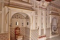 Palace inside Junagarh Fort with decorative gallery, hall & carved balconies