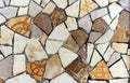 Decorative panel of various parts of ceramic tiles