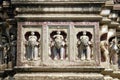 Decorative panels of Elephants and Mahut in stucco on the dom of laxmi narsihapur temple