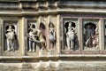 Decorative panels in stucco on the dom of laxmi narsihapur temple