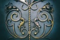 Decorative parts of metal gates, elements of hand forging Royalty Free Stock Photo