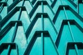 Decorative parts of metal gates. Metal turquois fence. Texture o