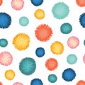 Decorative party pom poms seamless repeat vector