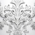 Ornate White Background With Floral Patterns - Octane Render Style