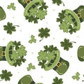 decorative pattern saint patrick hand drawn hat with clover