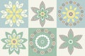 Decorative pattern with stylish flowers and floral elements