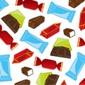 Decorative pattern from sweetmeats and chocolate.Vector illustration