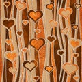 Decorative pattern - waves decoration - Romantic hearts - seamle