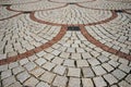 Decorative pavement, cobblestone mosaic background