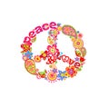 Decorative peace flower symbol