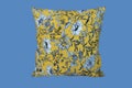Decorative pillow with flower pattern Royalty Free Stock Photo