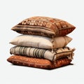 Decorative Pillows In Pre-columbian Art Style On White Background Royalty Free Stock Photo