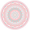 Decorative pink and blue round pattern frame