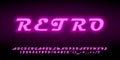 Decorative pink bold neon font