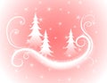 Decorative Pink Christmas Trees Background